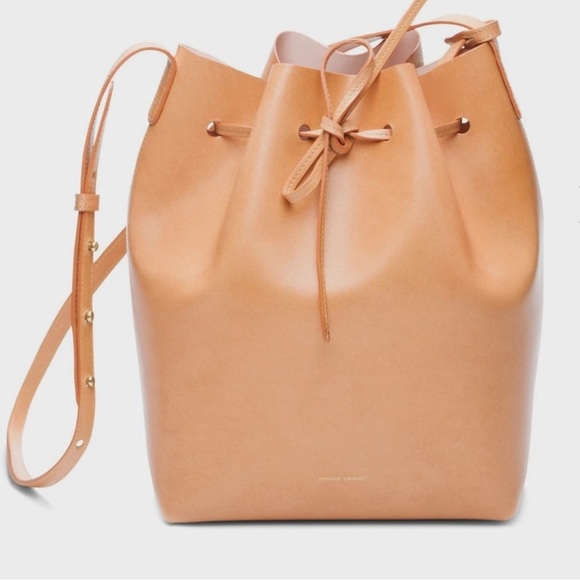 Mansur Gavriel Light Brown Leather Shoulder Bag - Picture 1 of 13